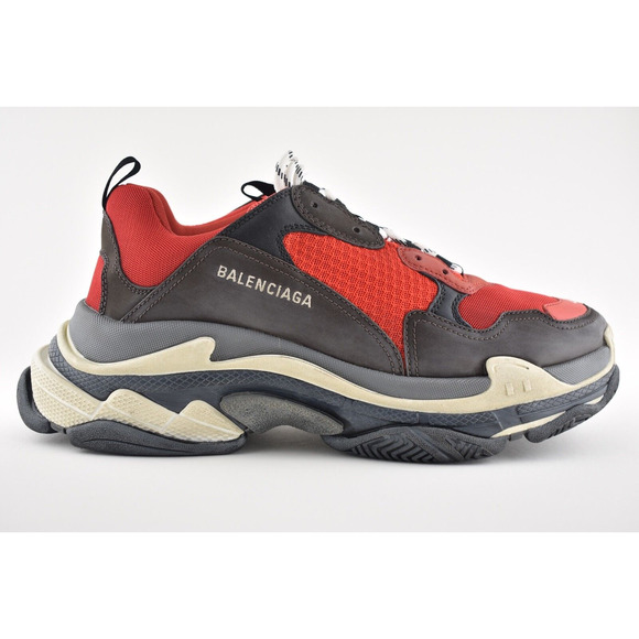 Balenciaga Triple S Black Red Bred Speed Flat Sneaker Trainer 39 Mens US 6 - Picture 2 of 12